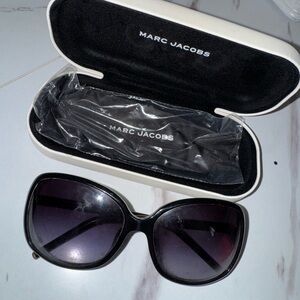 Marco Jacobs tortoise and metal sunglasses Marc Jacobs Gradient Acetate & Metal Square Sunglasses  main image 3